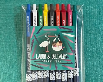 Labor & Delivery Snarky Pens! Black ink pens for Nurses, CNAs, Nurse Practitioners |  Funny Pens for Nurses | Nurse Pens | Nurse Gifts | OB