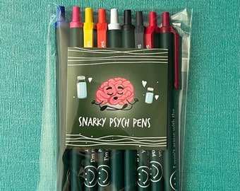 Psych Snarky Pens! Black Ink Pens for Nurses | Nurse Practitioners | Funny Pens for Nurses | Black ink | Psychiatric Nurses | Psych Nurses