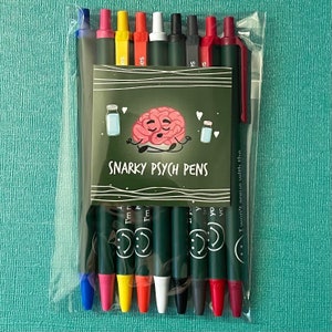 Psych Snarky Pens! Black Ink Pens for Nurses | Nurse Practitioners | Funny Pens for Nurses | Black ink | Psychiatric Nurses | Psych Nurses