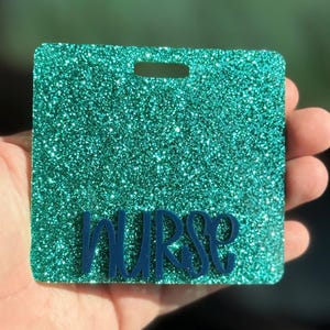 Glitter 3D Badge Buddy | Badge Buddie Gift | Personalized Badge Holder | Cute Custom Badge Buddy | Custom ID Holder | RN Doctor CRNA teacher