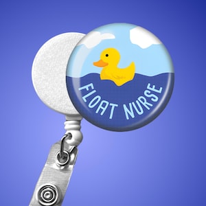 Float Nurse Badge Reel - SnarkyNurses Design, Retractable Clip