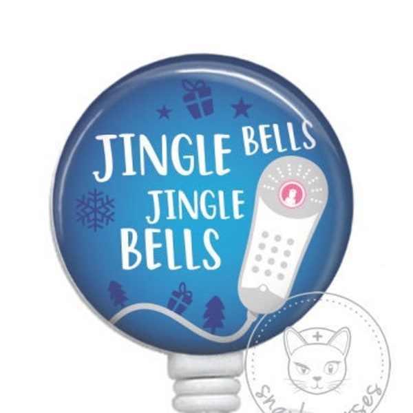 Jingle Call Bells Christmas Badge Reel - Funny Badge Reel - Cute Badge Reel - Retractable ID Badge Holder - Retractable Badge Reel