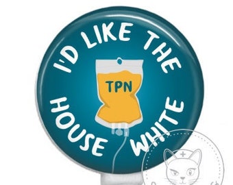 House White TPN Dietician Badge Reel Funny Badges Cute Badges Cute