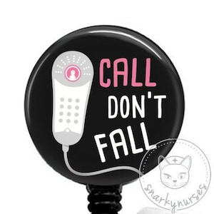 Nurse Retractable Badge Reel With Clip Call Don't Fall Id - Temu