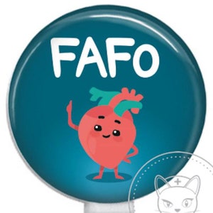 FAFO verpleegkundige badgehaspel - grappige badges - leuke sarcastische badges - schattige badgehaspel - intrekbare ID-badgehouder - intrekbare badgehaspel