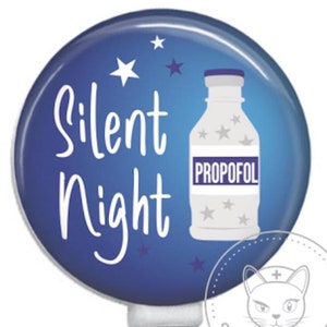 Silent Night Christmas Badge Reel - Funny Badge Reel - Cute Badge Reel - Retractable ID Badge Holder - Retractable Badge Reel