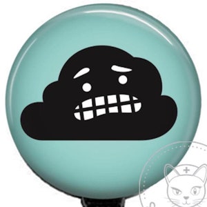 Black Cloud Badge Reel - Funny Badge Reel, Nurse Badge - SnarkyNurses - Cute Badge - Retractable ID Badge Holder - Retractable Badge Reel