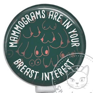 Mammograms Breast Interest Badge Reel - Funny Badges - Cute Badges - Cute Badge Reel - Retractable ID Badge Holder - Retractable Badge Reel