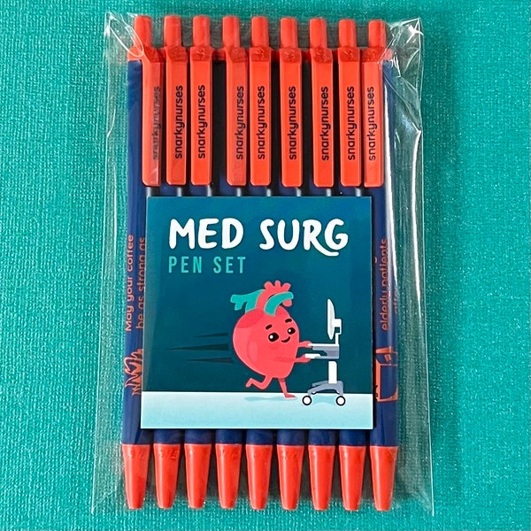 Med-Surg Snarky Pens! Black ink pens for Nurses, Nurse Practitioners |  Funny Pens for Nurses | Nurse Pens | Nurse Gifts | Medical Surgical