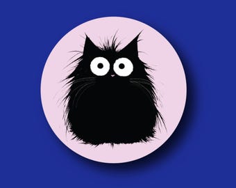 Nurse Badge Reel Topper, Frazzled Cat on Pink (Interchangeable Acrylic)