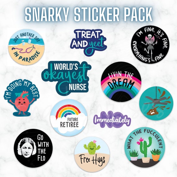 Snarky Sticker Pack Funny Nurse Water Bottle Stickers Nursing Stickers  Funny Nurse Stickers Nurse Gift CNA Gift 