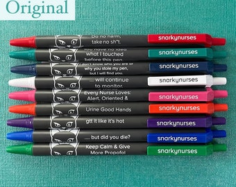 Extra Snarky Pens Black Ink Pens for Nurses, Cnas, Nurse Practitioners. Funny  Pens for Nurses. Black Ink. 