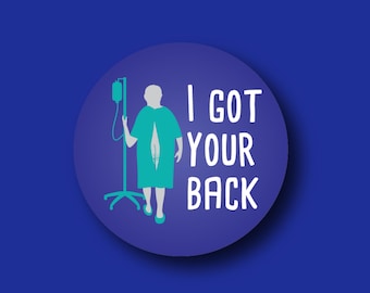 Badge Reel Topper: Funny Nurse 'I Got Your Back' (Interchangeable Design)