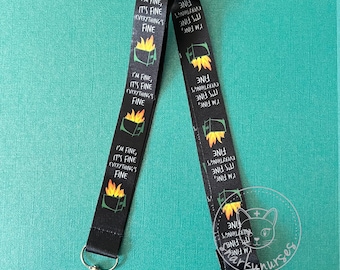 Dumpster Fire Lanyard | Nurse Lanyard | Funny Nurse Lanyard | Funny Nurse Gift | Nurse Life | Cute ID Holder | Cute Lanyard