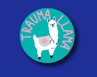 Nurse Badge Reel Topper: Trauma Llama Design - Interchangeable, Retractable
