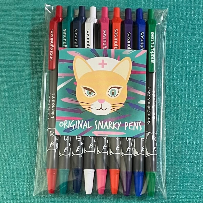Snarky Pens! Black ink pens for Nurses, CNAs, Nurse Practitioners |  Funny Pens for Nurses | Nurse Pens | Nurse Gifts 