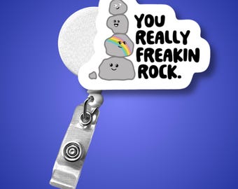 Carrete de insignias de enfermera divertido, "Eres genial" (adorno intercambiable)
