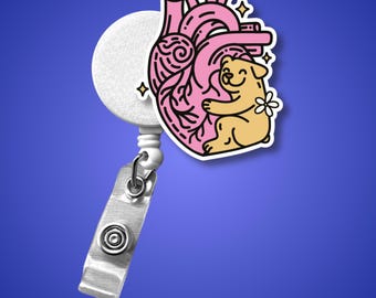 Badgehaspel verpleegster: ontwerp harthond - verwisselbaar, intrekbaar