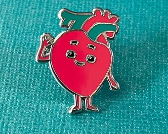 Anatomical Heart Enamel Pin | Funny Nurse RN Gift