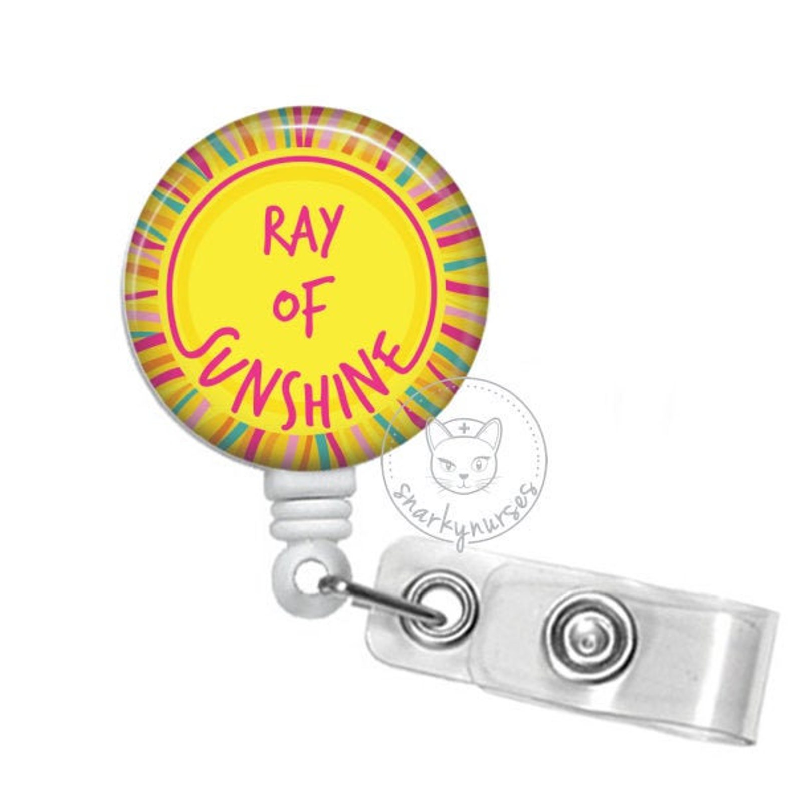 Ray of Sunshine Badge Reel Cute Badges Cute Badge Reel - Etsy