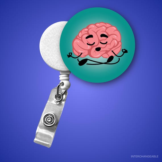 Funny Nurse Badge Reel, Zen Brain Design (Retractable ID Holder)