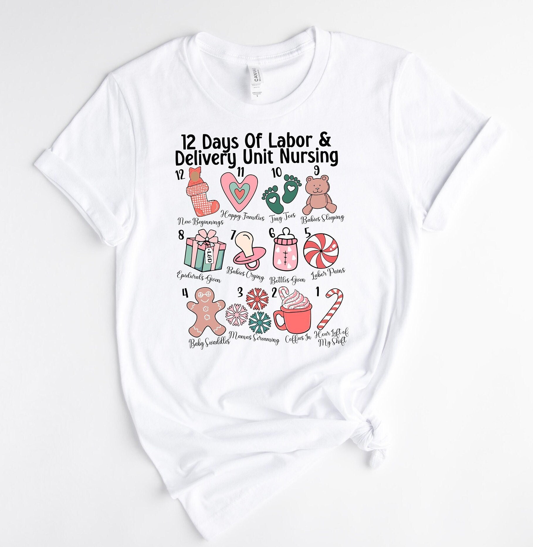Nurses 12 days of christmas shirt sale