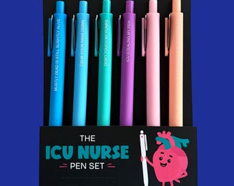ICU Nurse Pens - Snarky Black Ink Set for Nurses