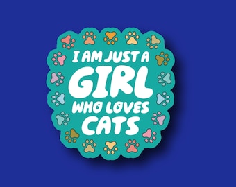 Cat Lover Nurse Badge Reel Topper - Swappable 'Just a Girl Who Loves Cats'