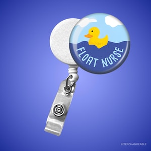 Float Nurse Badge Reel - SnarkyNurses Design, Retractable Clip