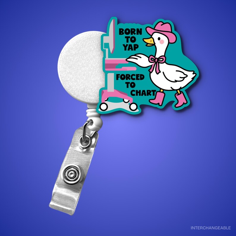 Born to Yap Acrylic Badge Reel, Funny Nurse Gift 画像 1