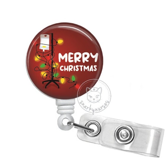 Interchangeable Christmas Badge Reel, Merry Christmas, Retractable Custom  Badge Reel, ID Holder