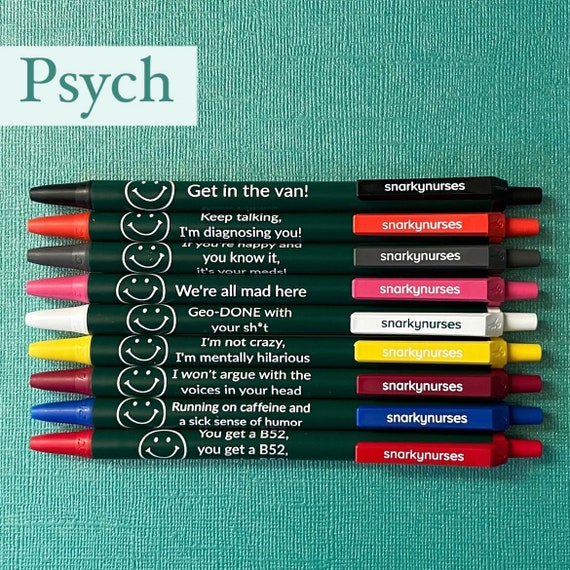 Psych Snarky Pens Black Ink Pens for Nurses Nurse Practitioners