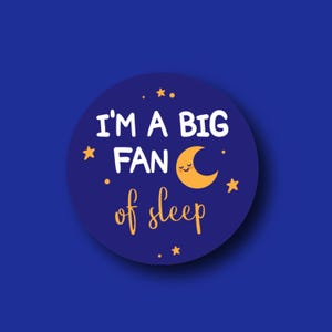 Funny Nurse Badge Reel Topper - Interchangeable 'Big Fan of Sleep' Design