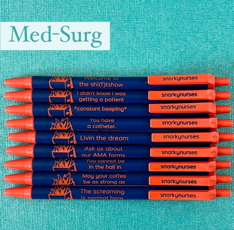 Medsurg Snarky Pens Black Ink Pens for Nurses Nurse Etsy Australia