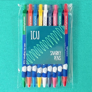 ICU Snarky Pens! Black ink pens for Nurses, Nurse Practitioners |  Funny Pens for Nurses | Nurse Pens | Nurse Gifts | ICU | Critical Care