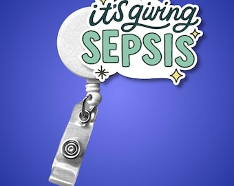Carrete de identificación retráctil divertido para enfermeras con sepsis