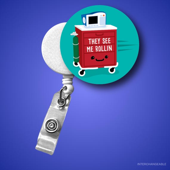 Funny Nurse Badge Reel: Retractable ID Holder, Healthcare Hero Gift