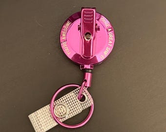 Heavy Duty Nurse Badge Reel | Rose Metal Alligator Clip, 22" Retractable Cord