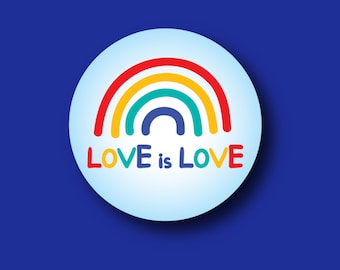 Nurse Badge Reel Topper, Rainbow Love is Love (Interchangeable, Retractable)