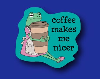 Nurse Badge Reel Topper, Coffee Makes Me Nicer (Interchangeable Acrylic)