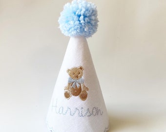 Teddy Bear Birthday Party Keepsake Hat I Teddy Bear Party I Bear Keepsake Birthday Party Hat I Cake Smash Hat I Baby Boy's 1st Birthday