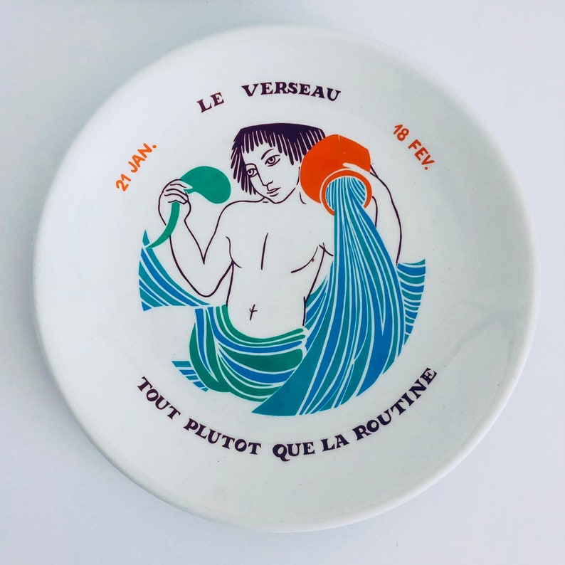 Aquarius Zodiac Plate 1960s