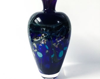 Glass Vase in Deep Blue