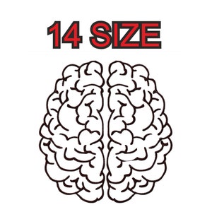Multiple size embroidery design brain medical halloween patch instant download files patterns digital machine stitch mini little pes dst