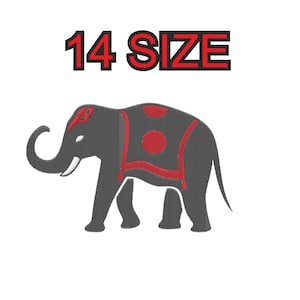 Embroidery design elephant india indian Multiple size silhouette instant download files patterns digital machine stitch  mini maxi pes dst…