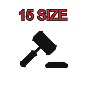 Embroidery design judge gavel hammer justice Multiple size patch instant download files patterns digital machine stitch  mini maxi pes dst…