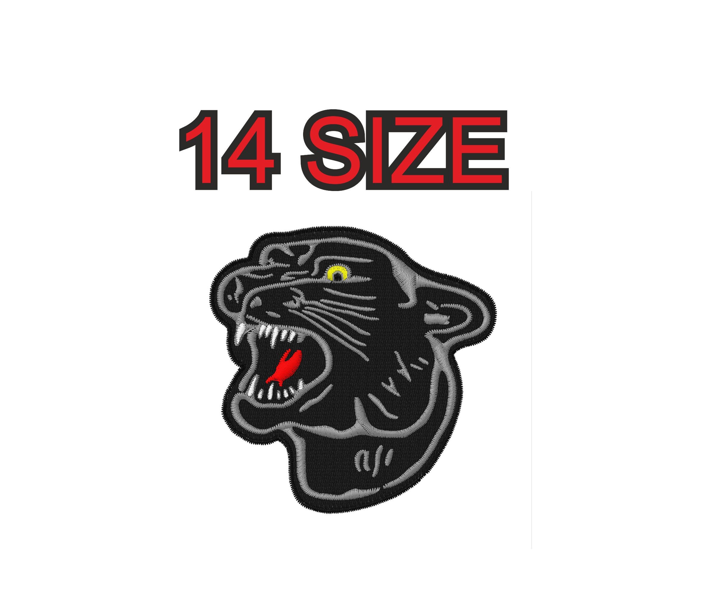 Multiple Size Embroidery Black Panther Animal Head Design