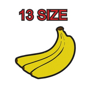 Multiple size embroidery design banana patch instant download files patterns digital machine stitch  mini maxi little pes dst…