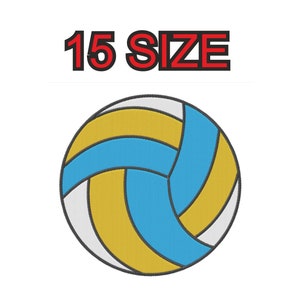 Embroidery design volleyball fill volley ball Multiple size silhouette patch instant download files patterns digital machine stitch pes dst…