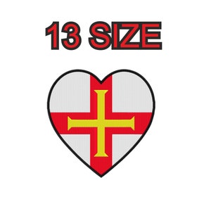 Peut inclure: Un patch en forme de cœur rouge avec une croix blanche et une croix dorée à l'intérieur. Le texte "13 SIZE" est au-dessus du patch.